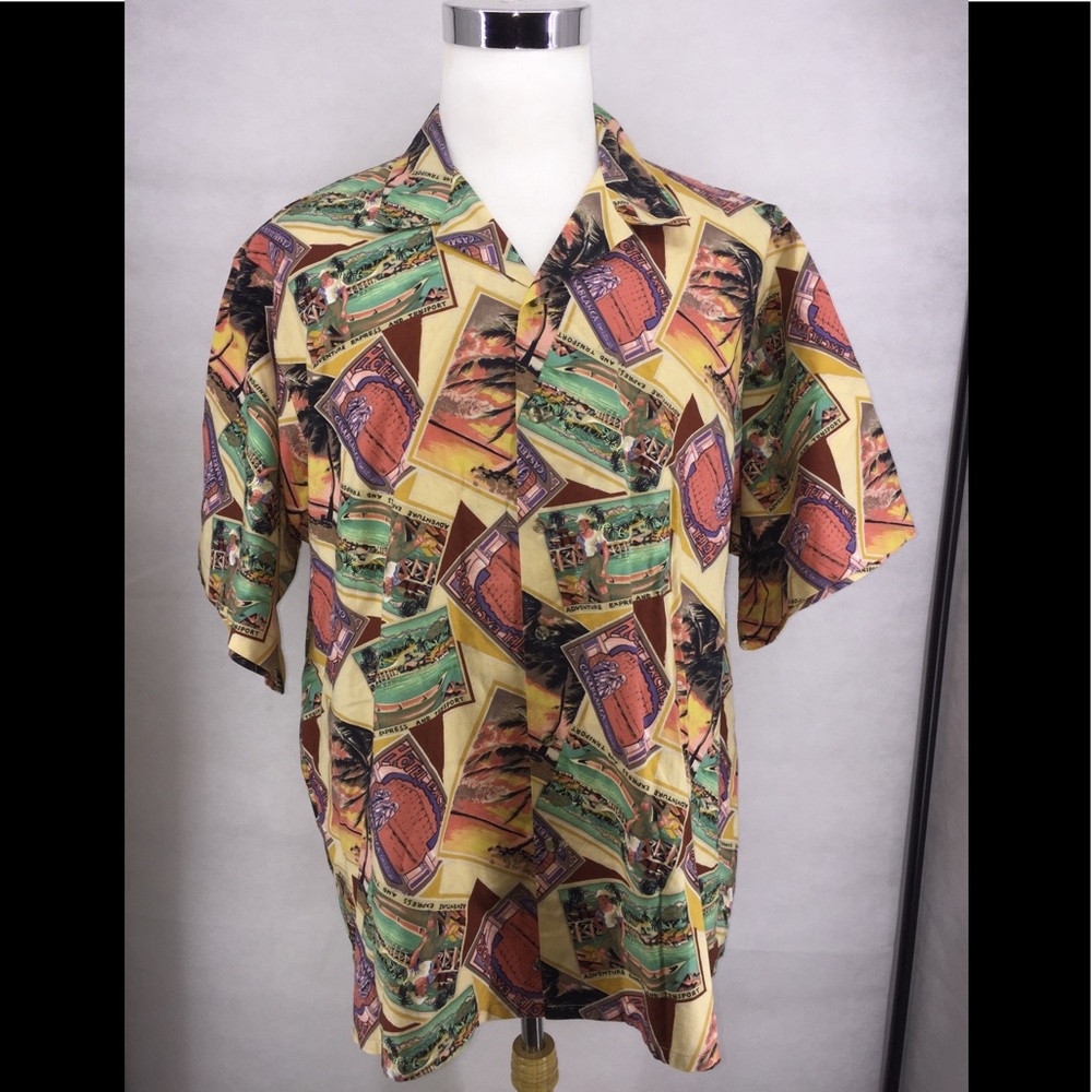 VTG CINTAS XL HAWAIIAN S/L SHIRT MADE IN USA